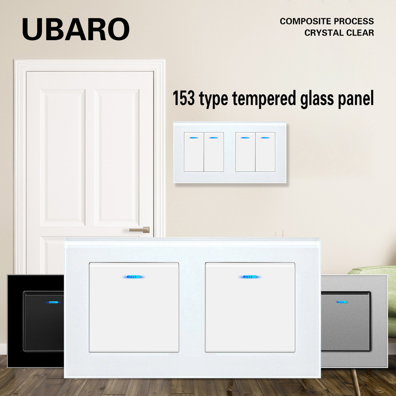 Type 82 European Standard Push Conjoined Switch Tempered Glass Panel ...