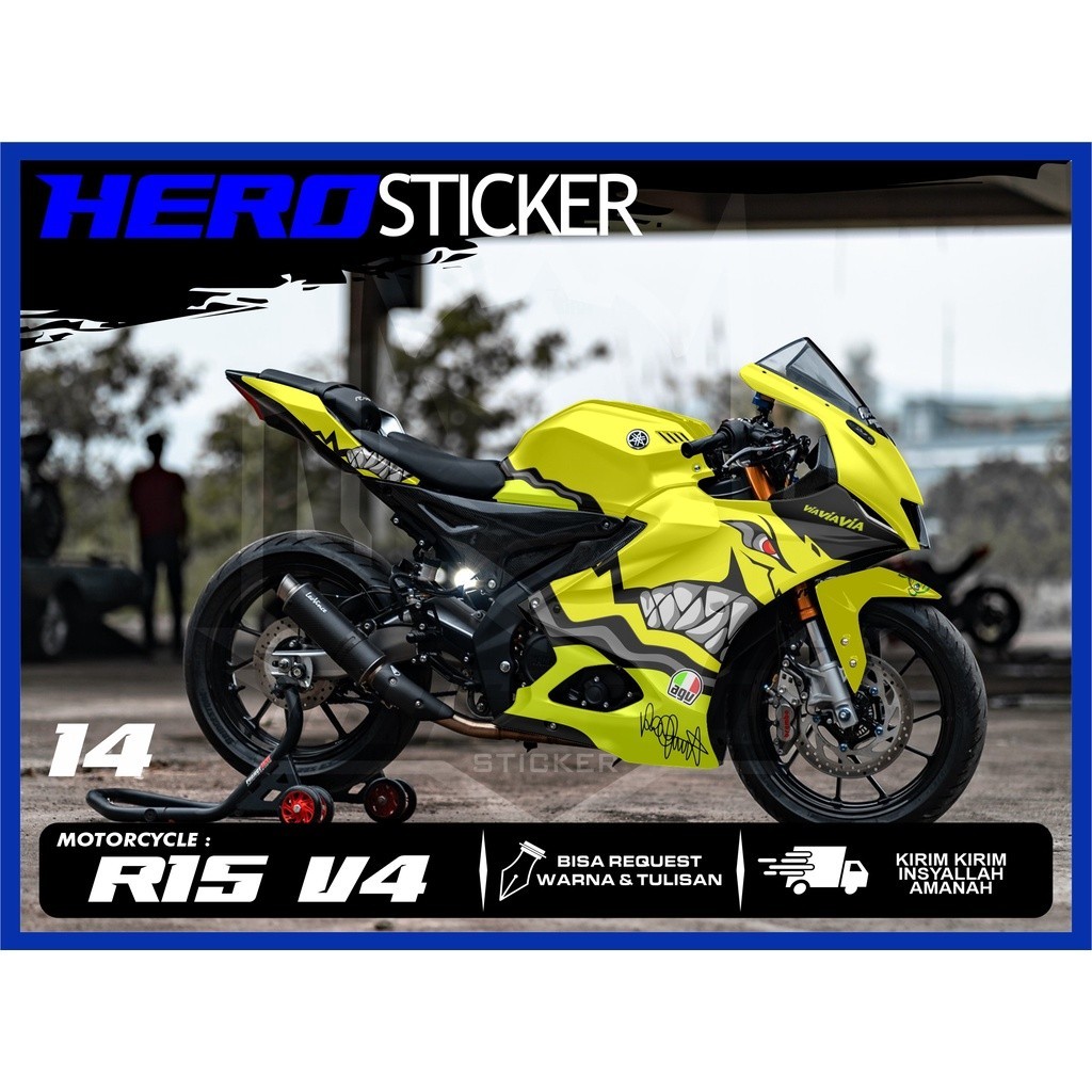 Sticker Decal Yamaha R15 V4, Sticker Decal R15 V4 Shark R15 V4 ...