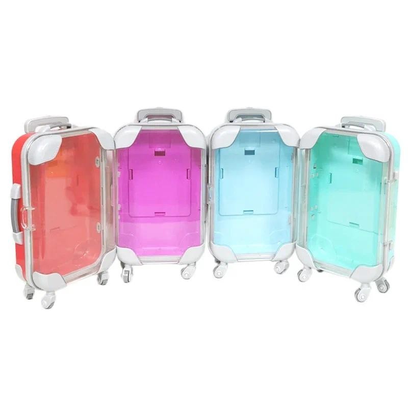 Multi-Color Plastic Suitcase Luggage for Barbie Dollhouse Translucent ...