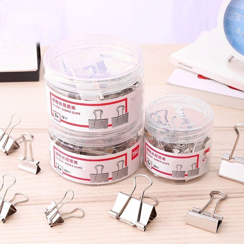 Silver Long Tail Clip Document Folder Binder Clip Strong Iron Ticket ...