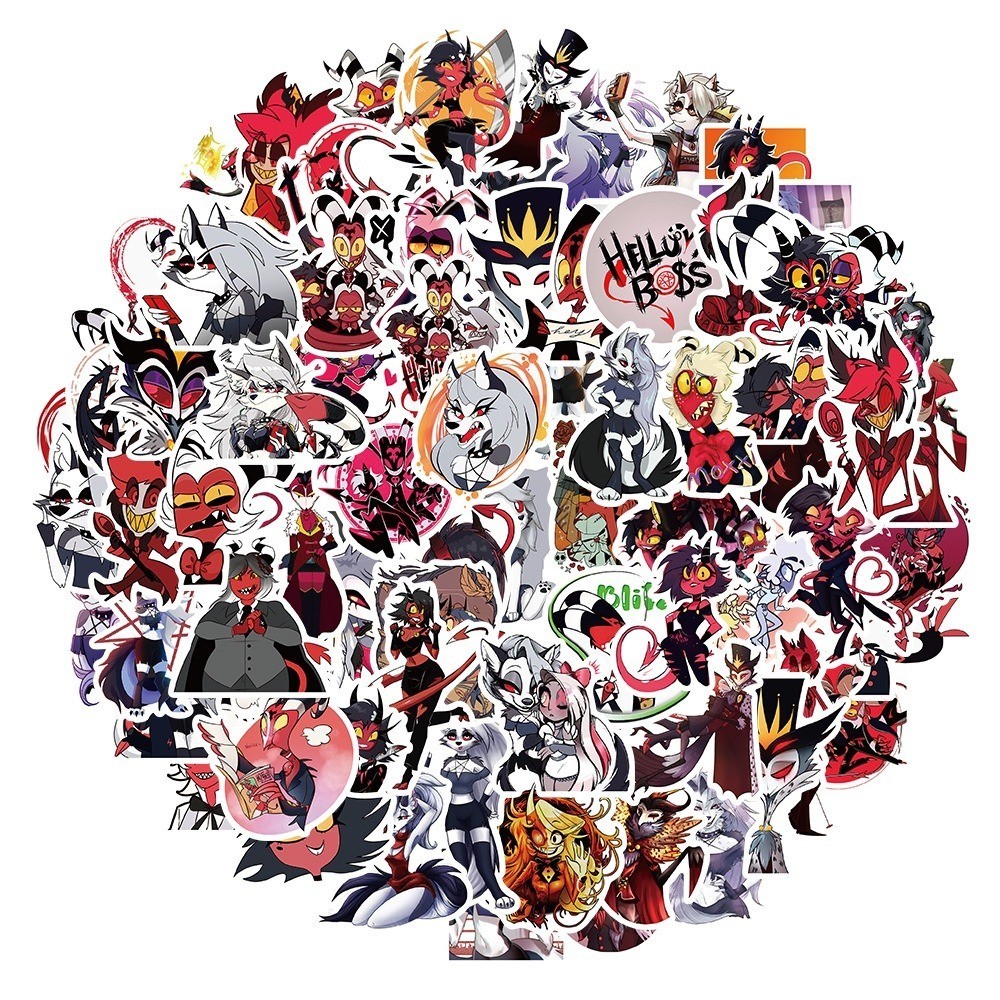 Y&P| Helluva Boss Stickers Set Cartoon Graffiti Waterproof Decals Pack ...