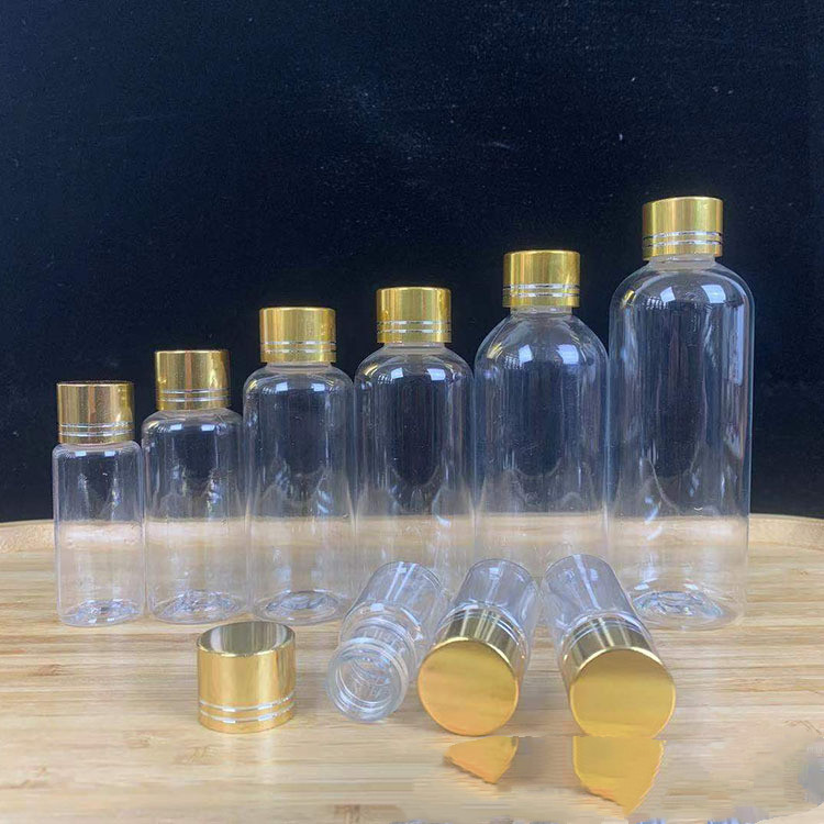 Spot 20/30/50ml ml transparent gold small mouth bottle liquid sealed