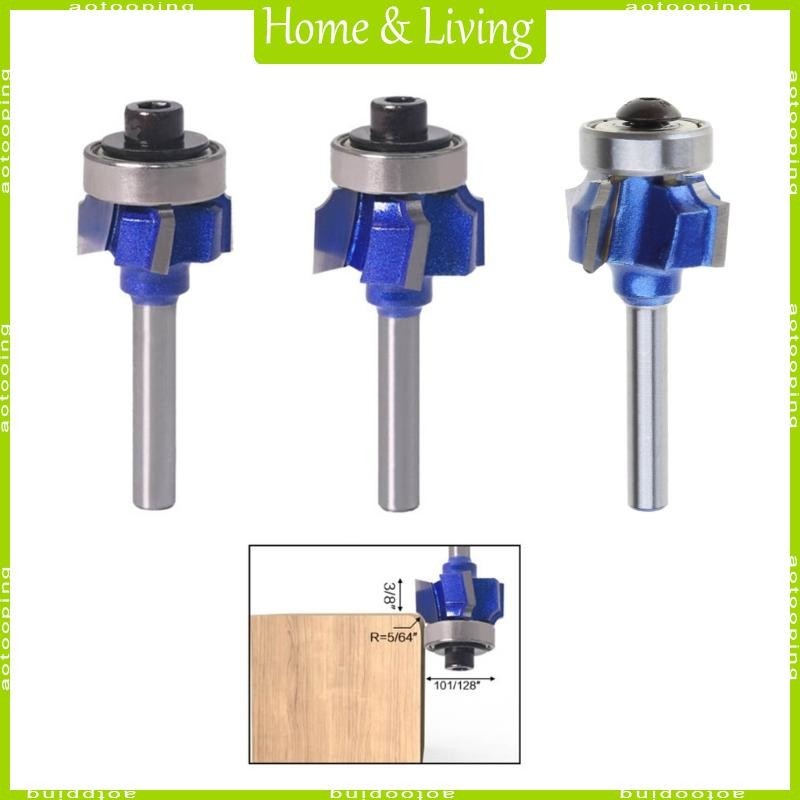 AOTOO 6mm Shank Router Bit R1 R2 R3 4 Teeth Edge Trimmer Woodwork ...