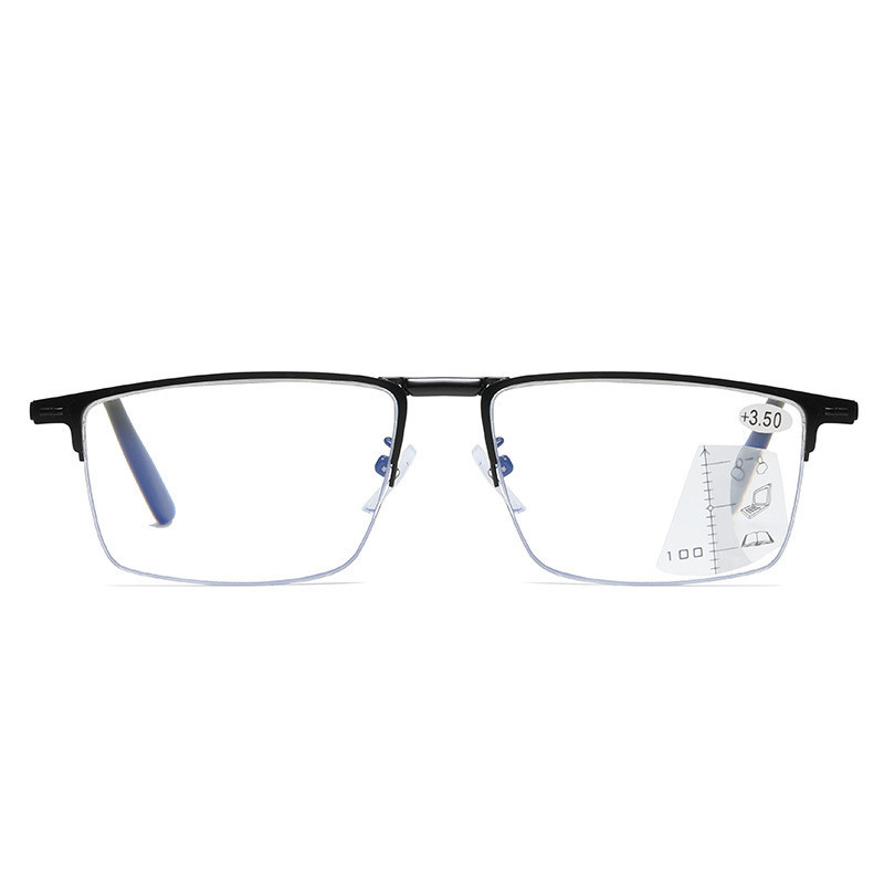 Progressive Lens Eyeglasses Multifocal Near And Far Metal Half Frame ...