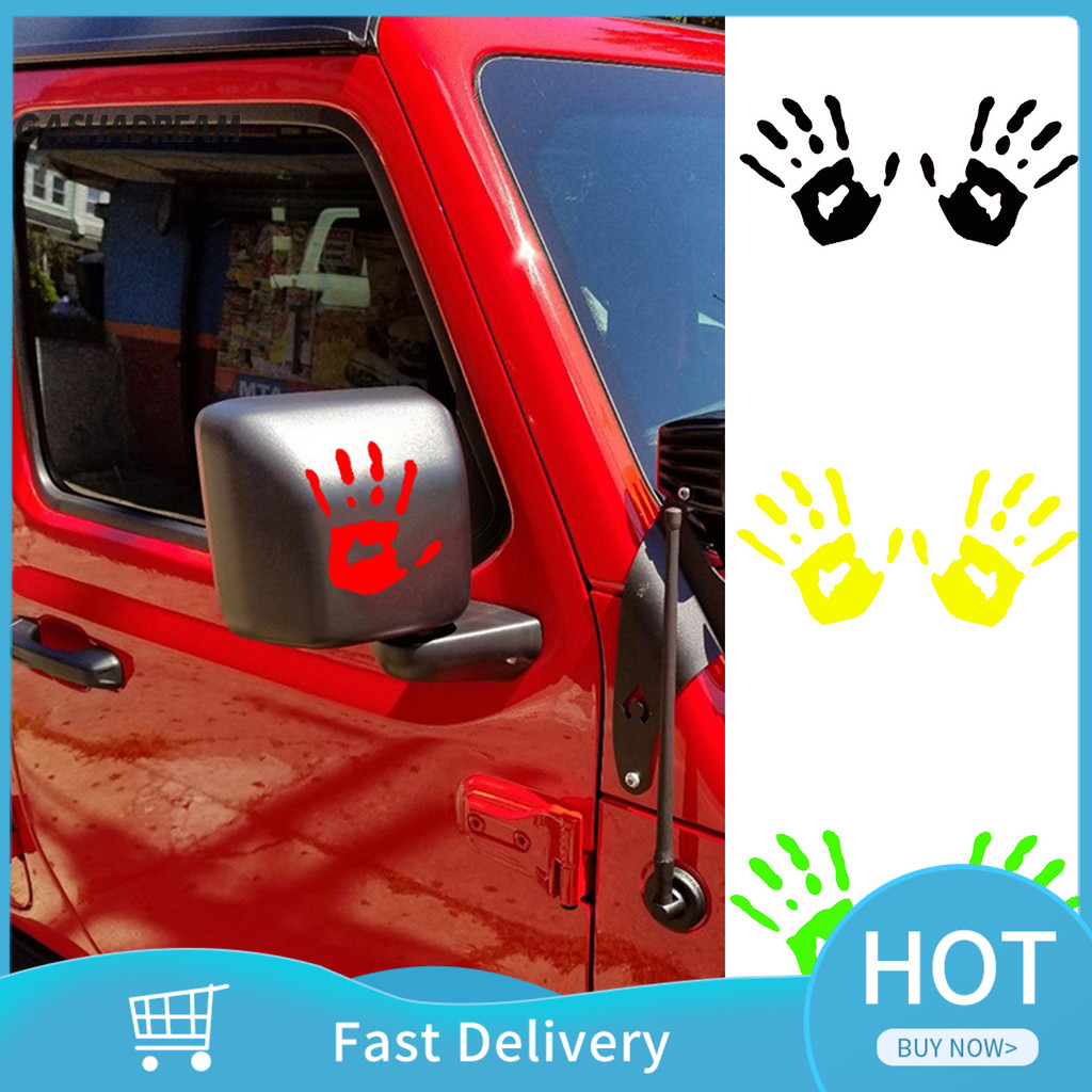 GDM 1 Pair Colorful Handprint Car Sticker Waterproof PVC Self-adhesive ...