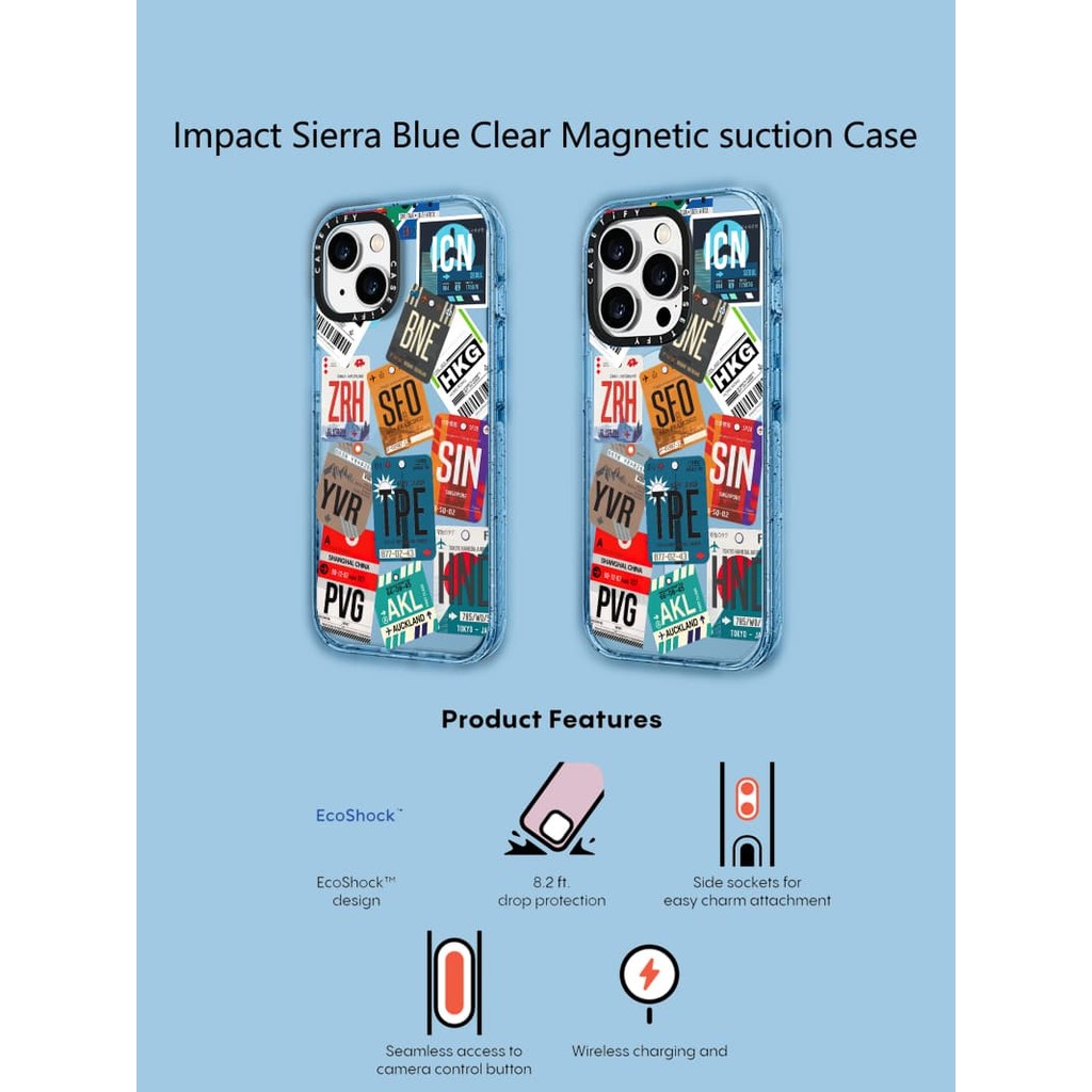 CASECASE X label Case Sierra Blue Magnetic suction Hard Acrylic Back ...