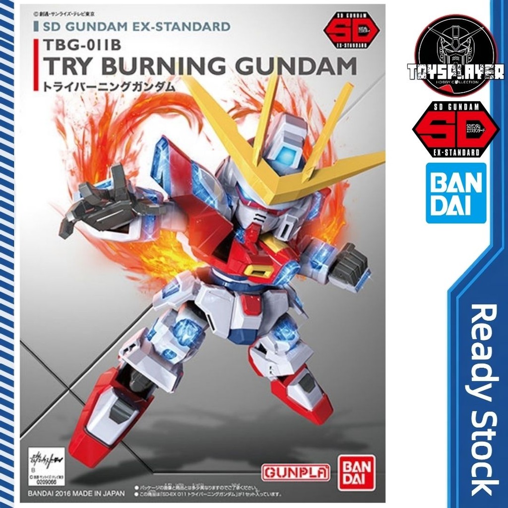 BANDAI SD Gundam EX Standard Try Burning Gundam Model Kits | Shopee ...
