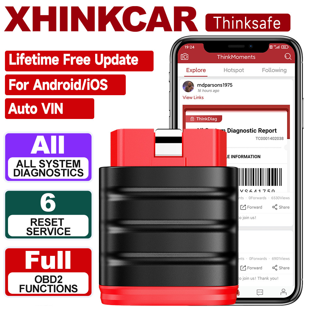 Thinkcar Thinksafe Automotive Bluetooth OBD2 Scanner Full System ...