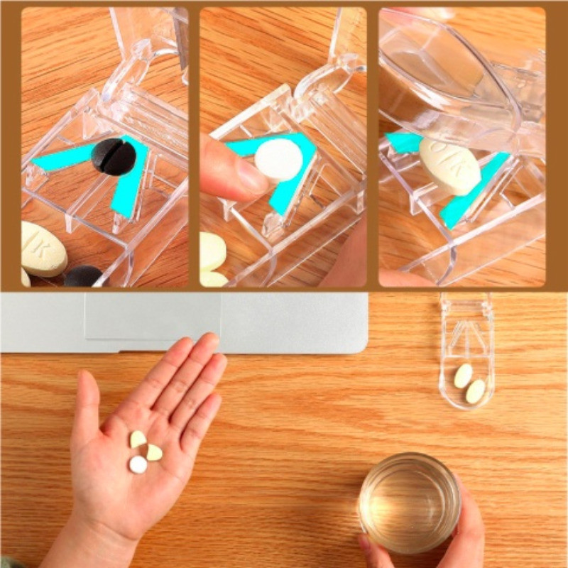 Pill Divider Box Pill Cutter First Aid Portable Tablet Cutter Splitter ...