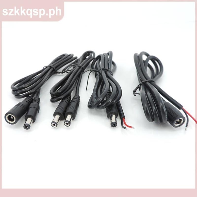 0.8FT DC Pigtail Cable 5.5mmx2.1mm Female 12V/24V Barrel Connector Maintenance Power Cord 16AWG For CCTV Security Camera LED Strip Solar Panel 3pcs