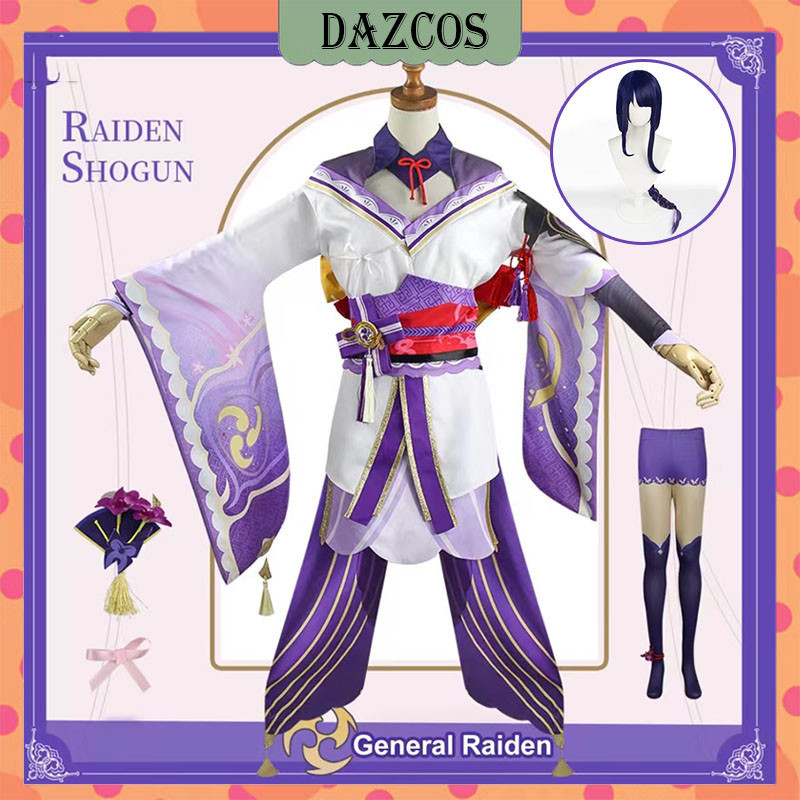 Full Set Genshin Impact Raiden Shogun Cosplay Costume Outfits Character ...