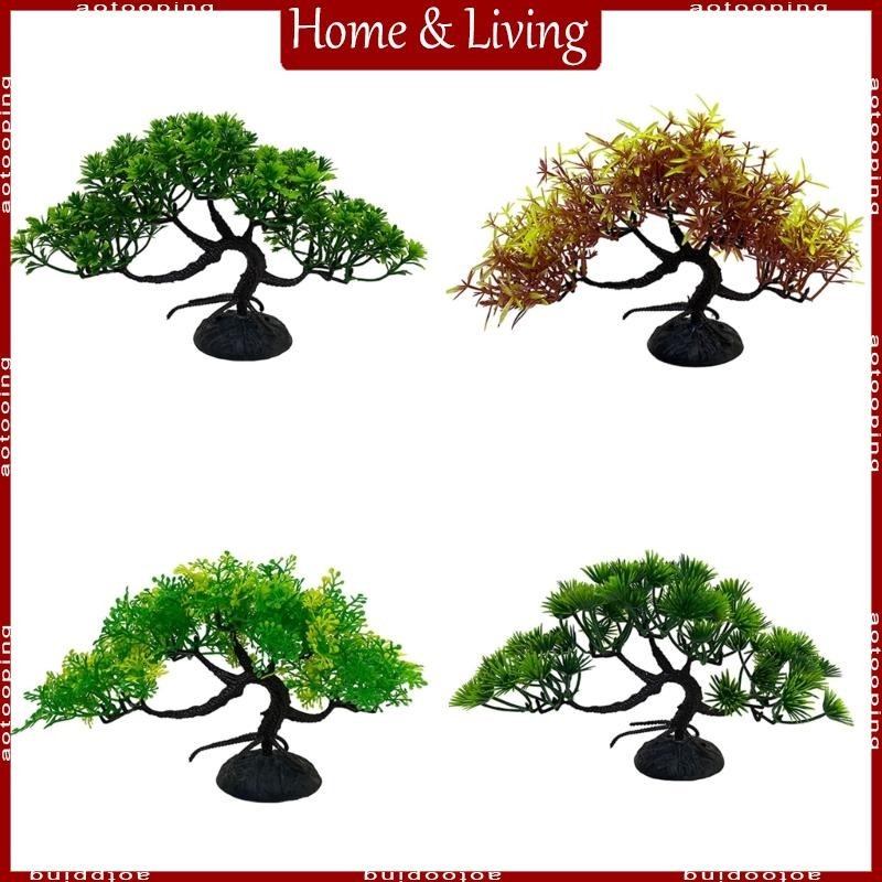 AOTO Aquarium Plastics Plant Artificial Tree Fish Tanks Decorations ...