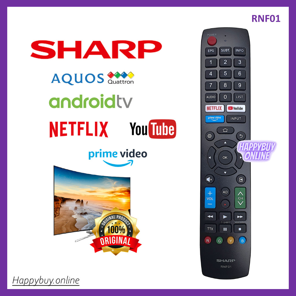 Sharp Aquos Android Smart TV Remote Control RNF-01 SHARP Android Smart ...