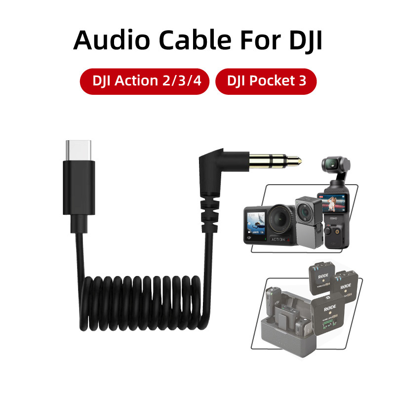 Dji Action Action Camera Mic Adapter Audio Cable For DJI OSMO