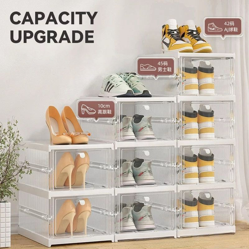 Foldable Shoe Box Shoe Rack Organizer shoe storage shoe cabinet Dust ...