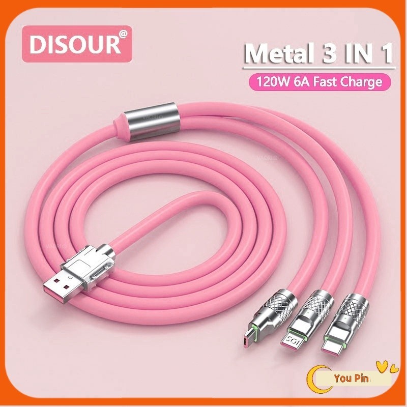 IN 120W Quick Charger Liquid Silicone Metal ios Micro usb