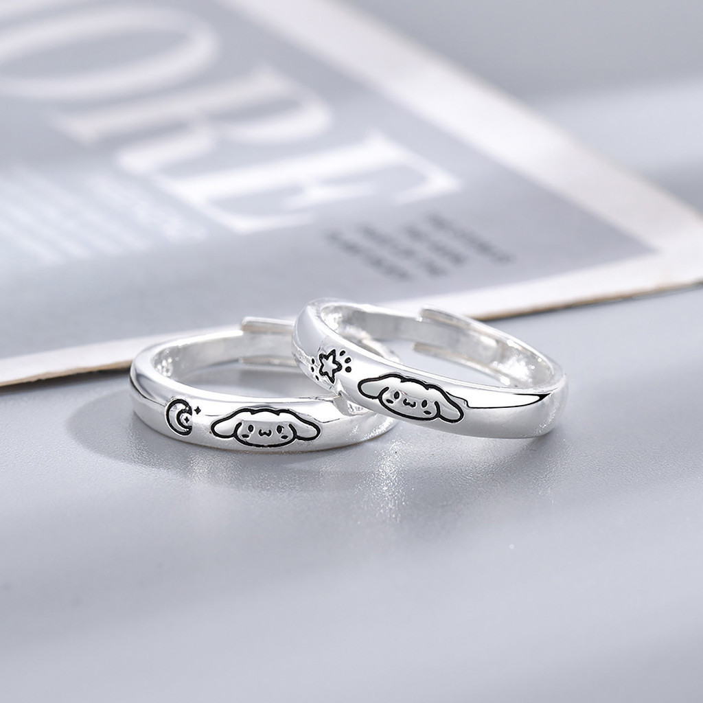 1 PC Rings Finger Couple Cartoon Cute Silvery Adjustable Fashion ...