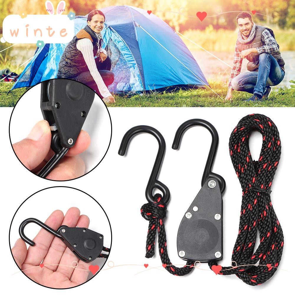 WINTE Adjustable Rope Fastener 1/4 1/8 Inch Lights Lifting Camping Tool ...
