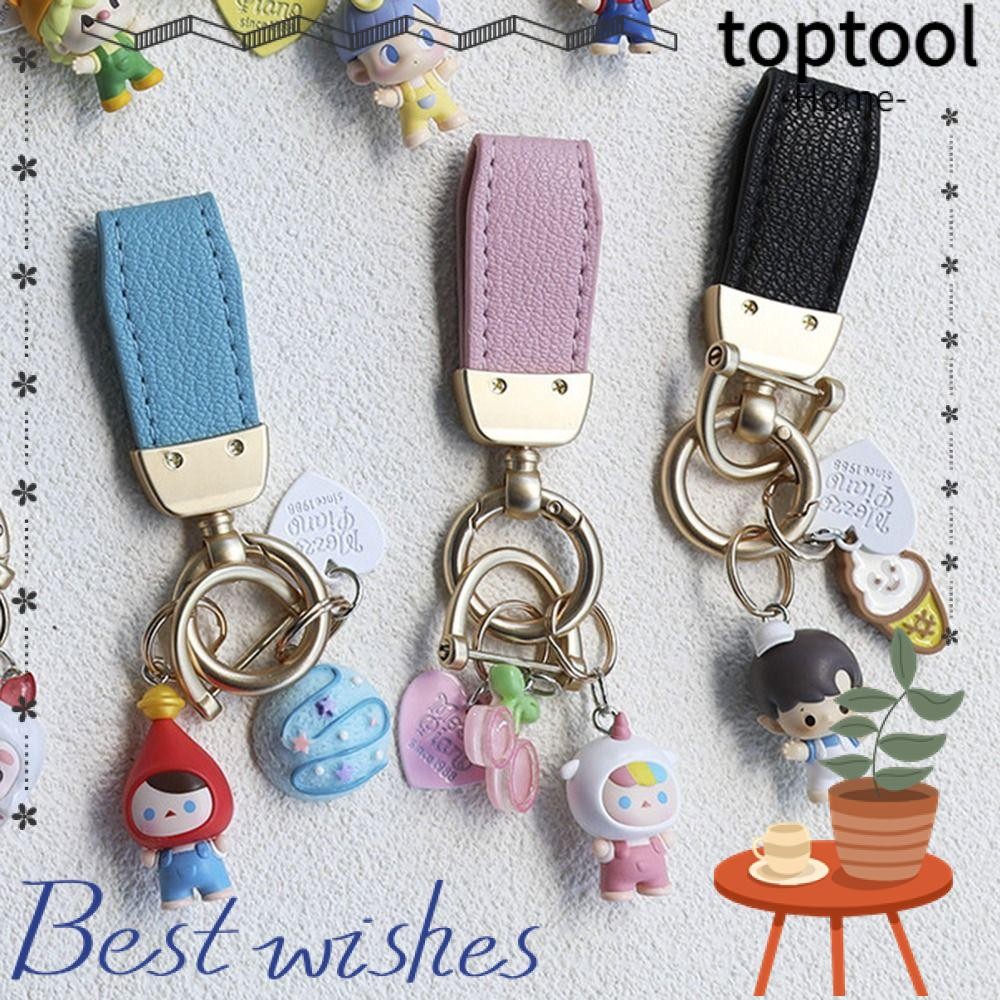 TOPTOOL Leather Car Keychain, POPMART Pop Bean Gimm a Hug Series ...