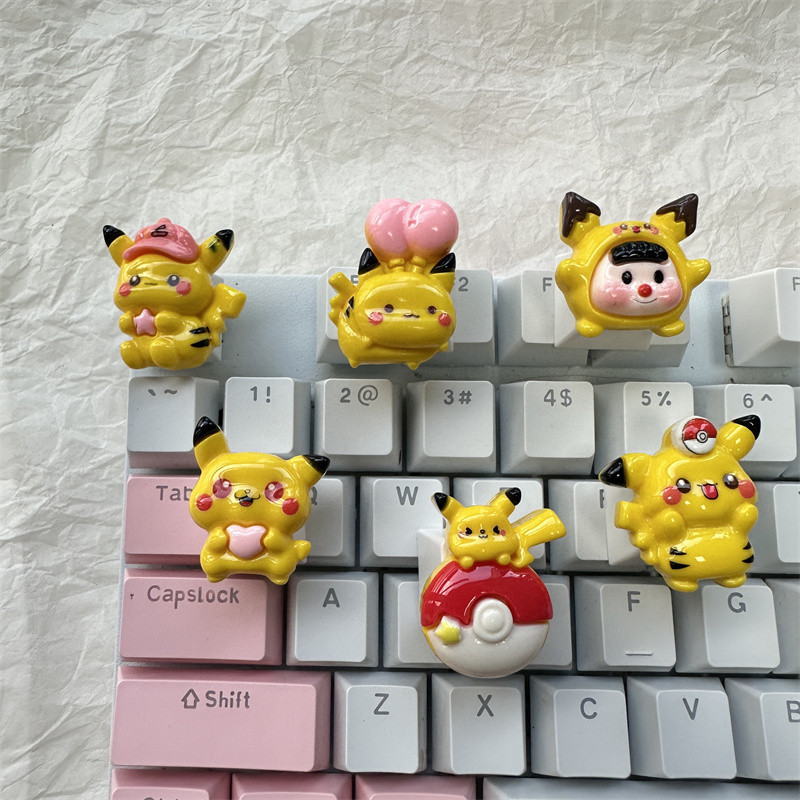 Cute Cartoon Transparent Pikachu Keycap DIY Handmade Personalized ...