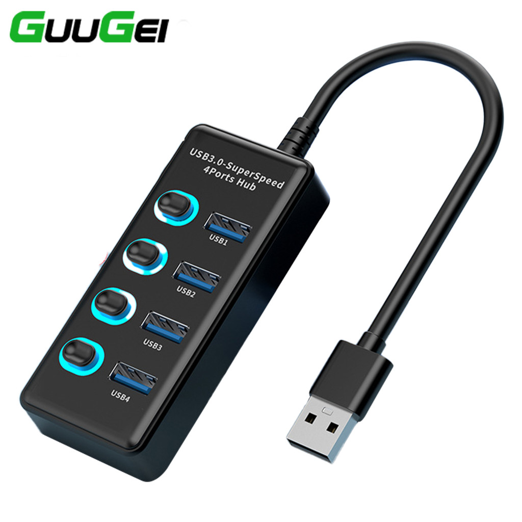 Guugei 4 Ports USB 2.0 3.0 HUB Splitter High Speed Multi Splitter USB ...