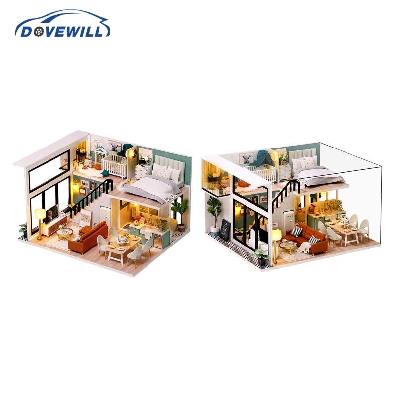 [Dovewill] DIY Miniature Dollhouse Kit,112 Sacle House with Furniture