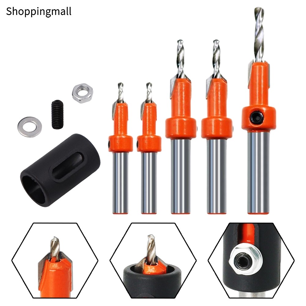 [WOES] Woodworking Round Shank Countersink Drill Bit Stopper Self