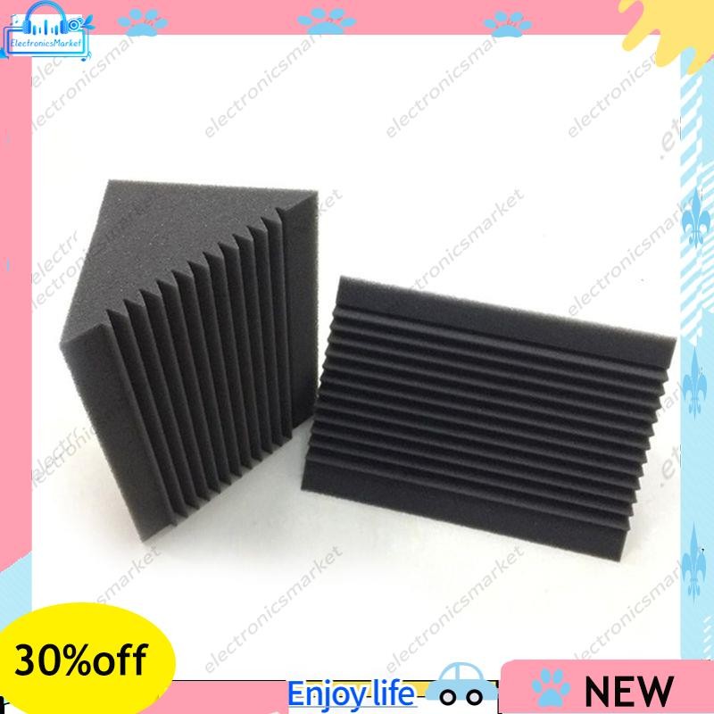【electronicsmarket】6 PCS Acoustic Foam Charcoal/Black Bass Trap Sound