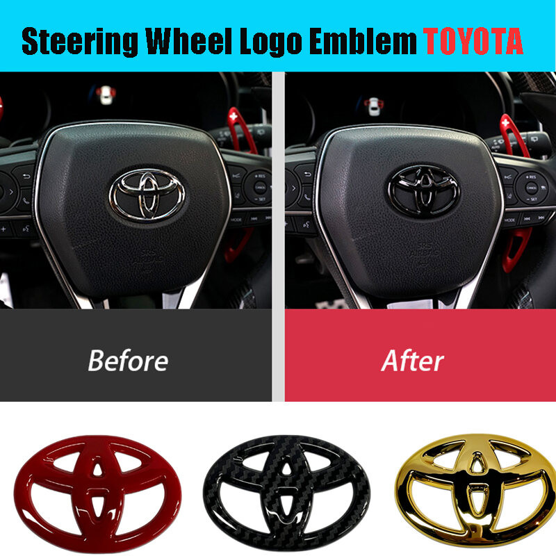 XM For Toyota Car Emblem Steering Wheel Center Logo Cover Sticker ...