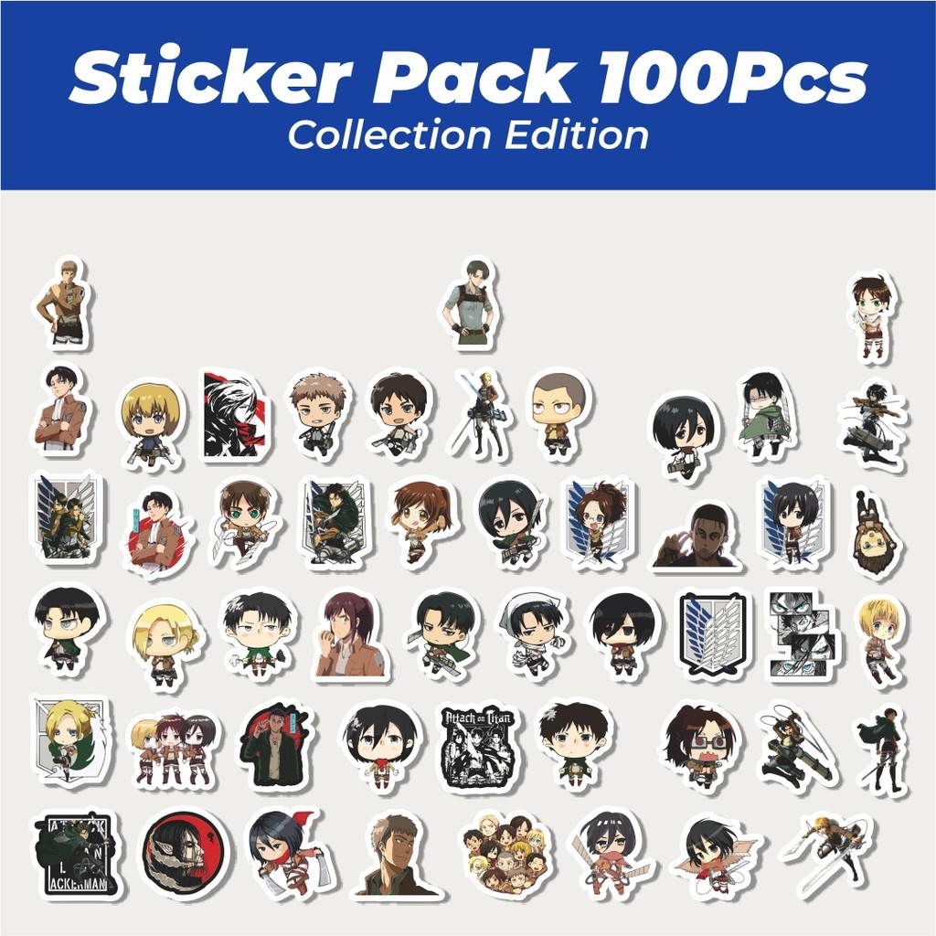 HP Hot Attack On Titan Anime Stickers Cute Waterproof Stickers Adhesive ...
