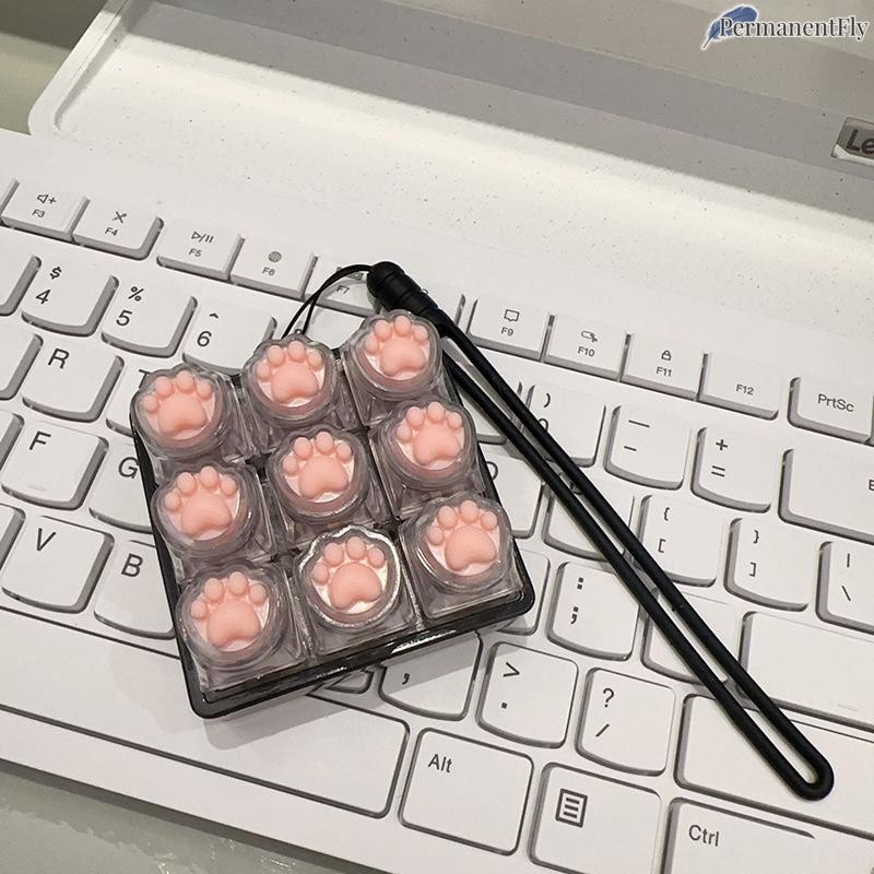 PermanentFly 9 Keys Keyboard Keycaps Keychain Anti-Anxiety Point ...
