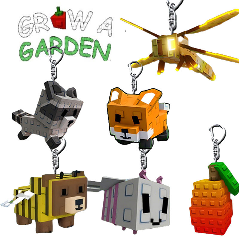 Grow A Garden Roblox Keychain Raccoon Queen Bee Bear Bee Game Toys Gift ...