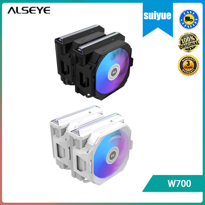 ALSEYE W700 Dual Tower Heat Sink CPU Fan ARGB Desktop 7 Heat Pipe Air ...