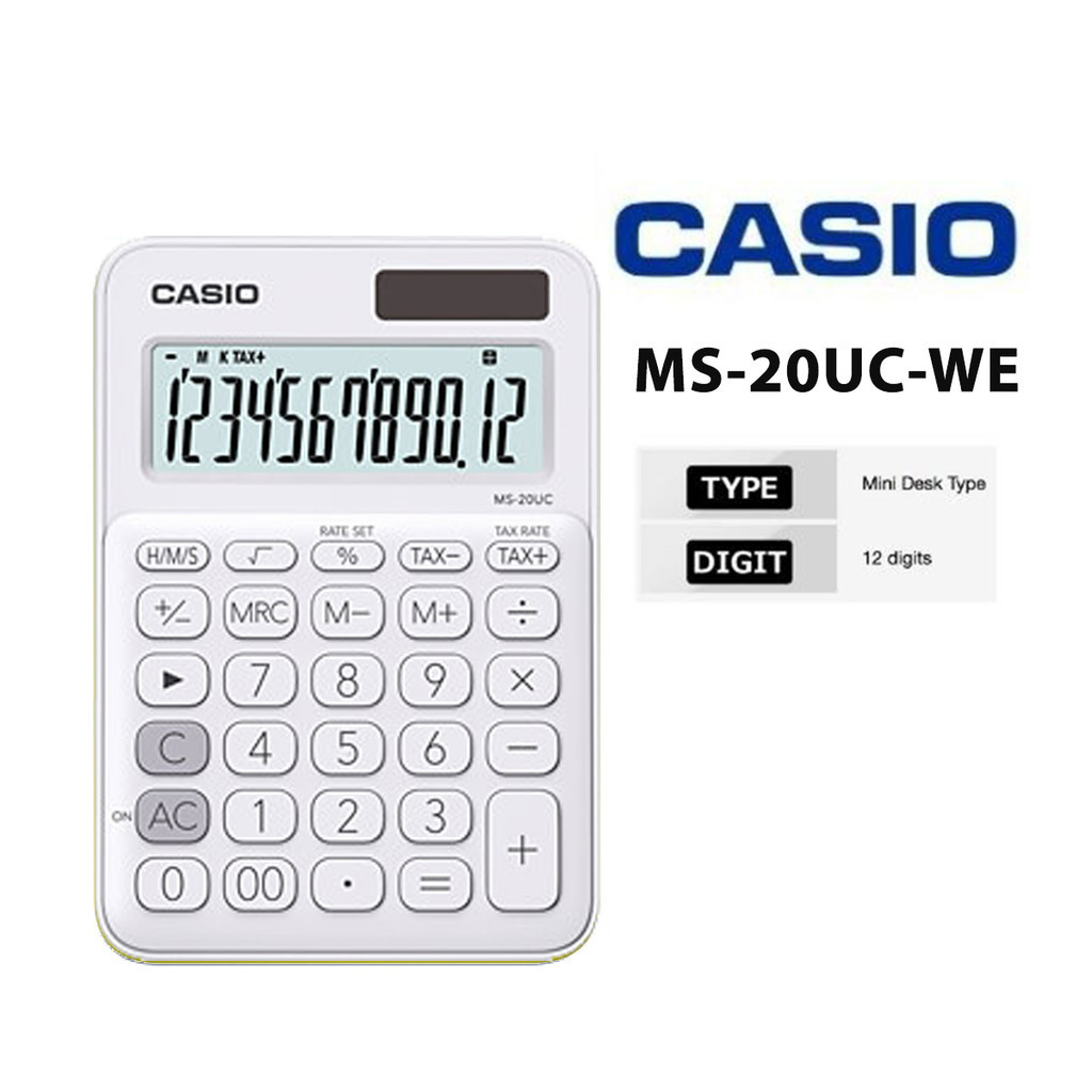 Casio 12-Digit Mini Desk Calculator Yellow MS-20UC-YG main image 0