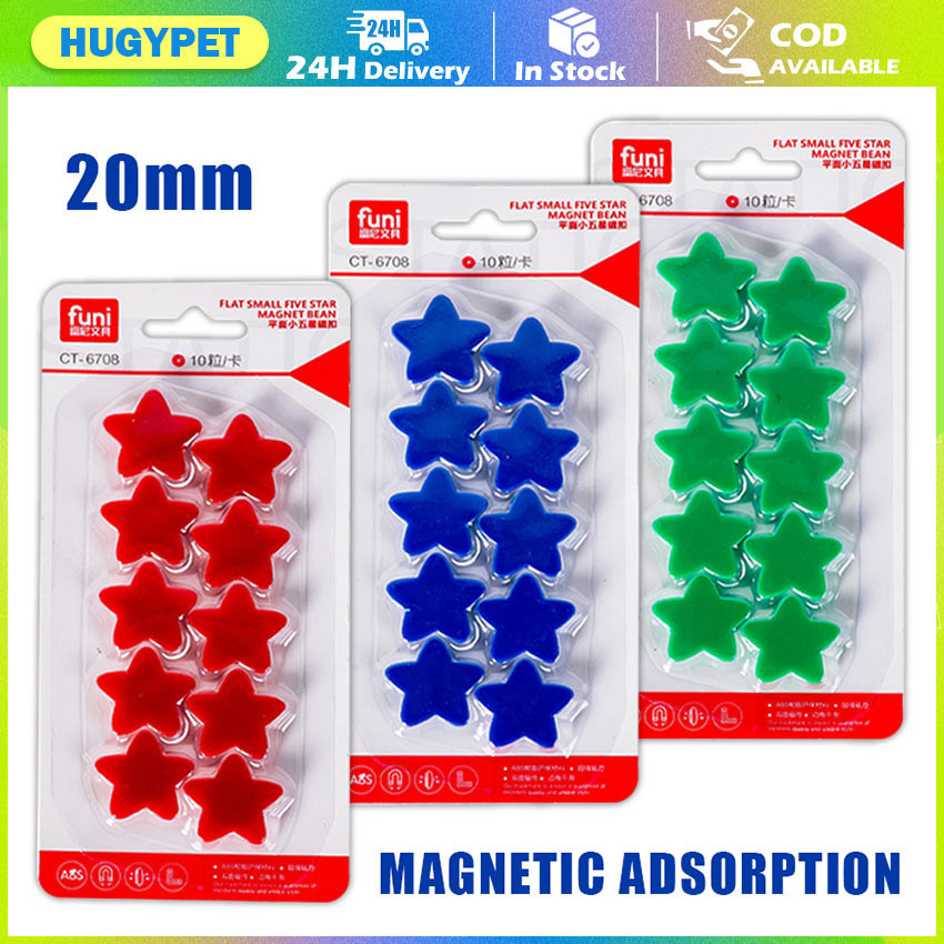 10PCS 20mm Fridge Magnets Lightweight Magnetic Stars Sticker Whiteboard ...