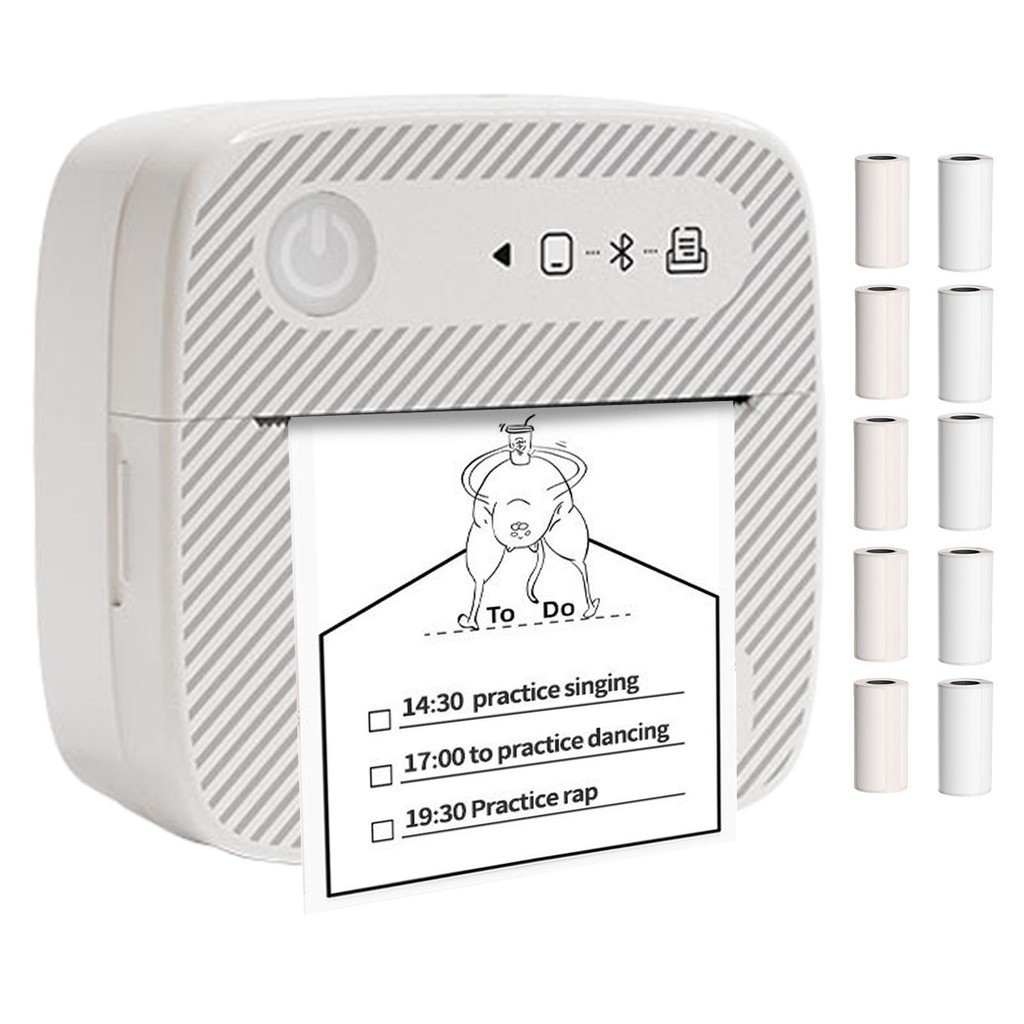 Mini Sticker Printer Portable Thermal Inkless Sticker Maker Fast and ...