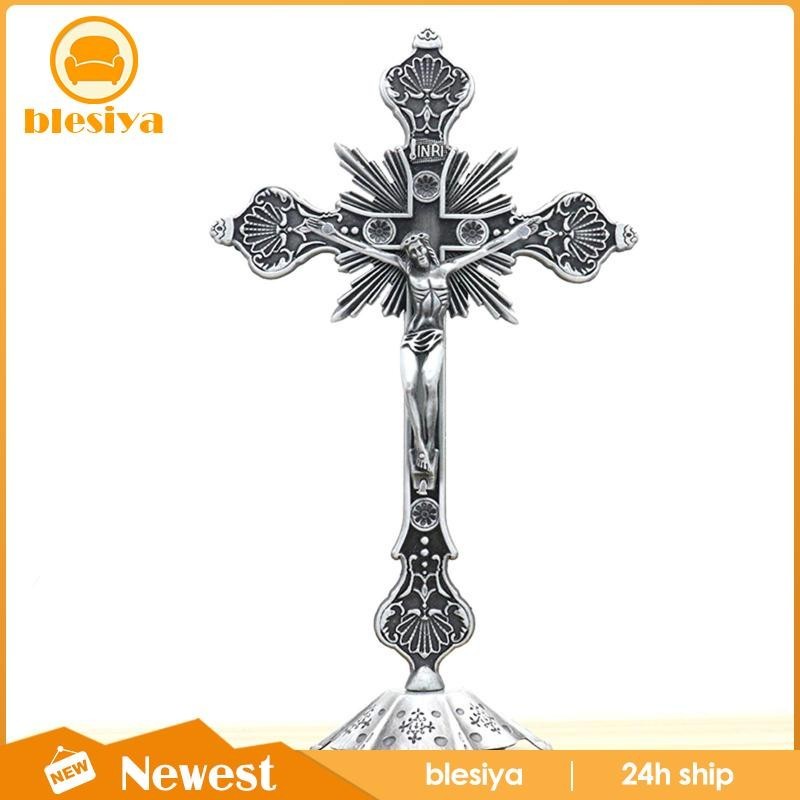 [Blesiya] Table Cross Jesus Cross Statue Crucifix with Stand for Table ...