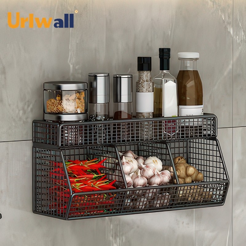 Double Kitchen Storage Wall Hanging Storage Rack Onion Ginger Garlic ...