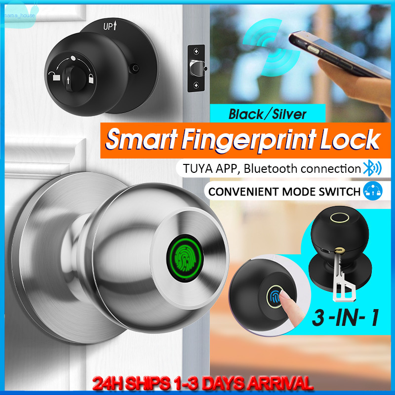 4 IN 1 Smart Door Lock Digital Password Fingerprint Door Lock Handle ...