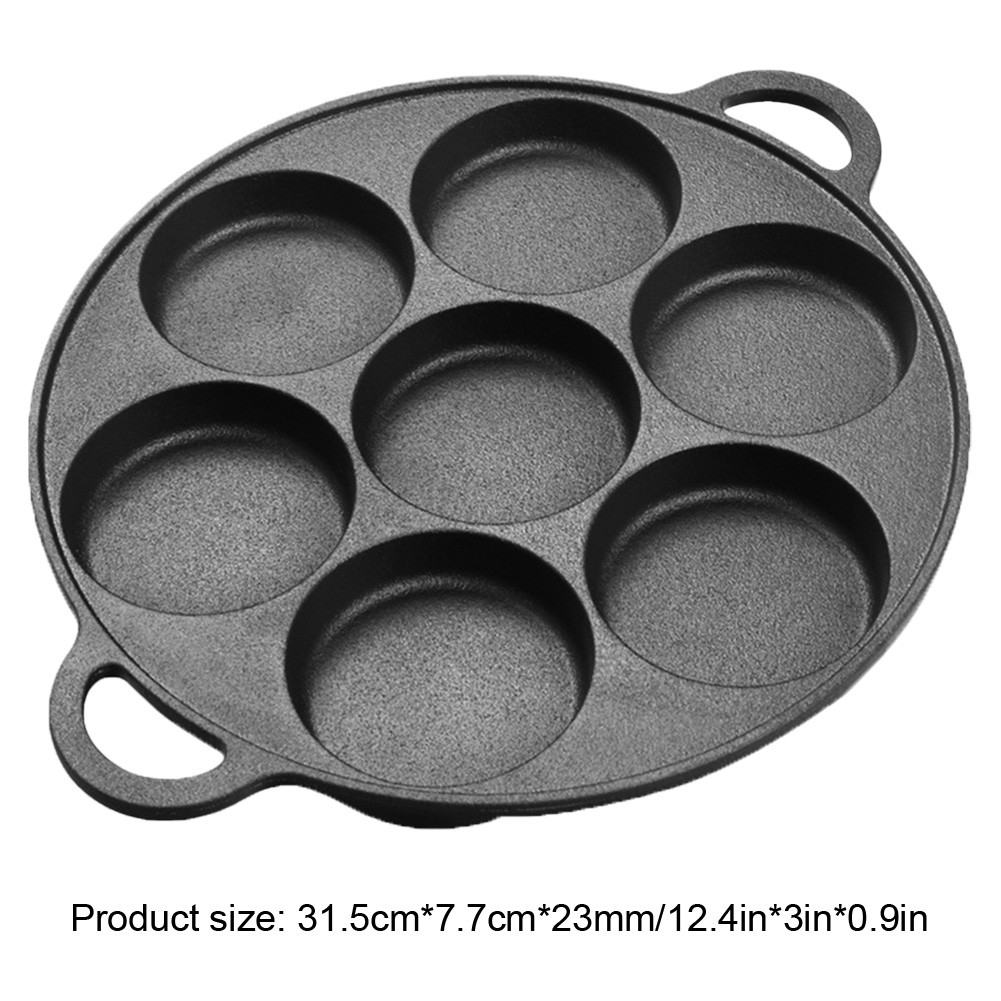 73 Hole Frying Pot NonStick Skillet Omelet Pan Cast Iron Egg Pie