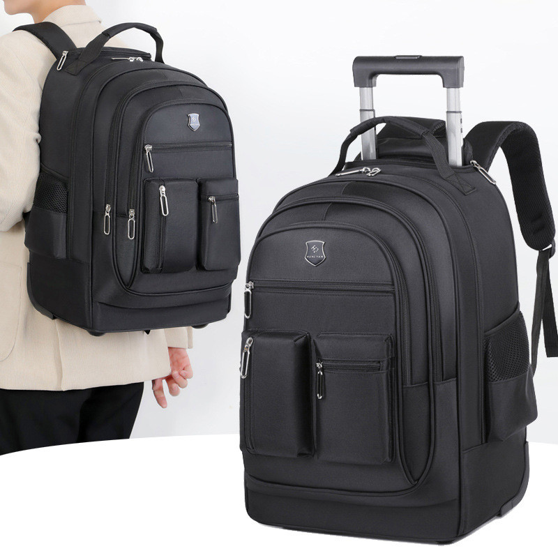 45L Travel backpack with wheels multiple compartments short-distance ...