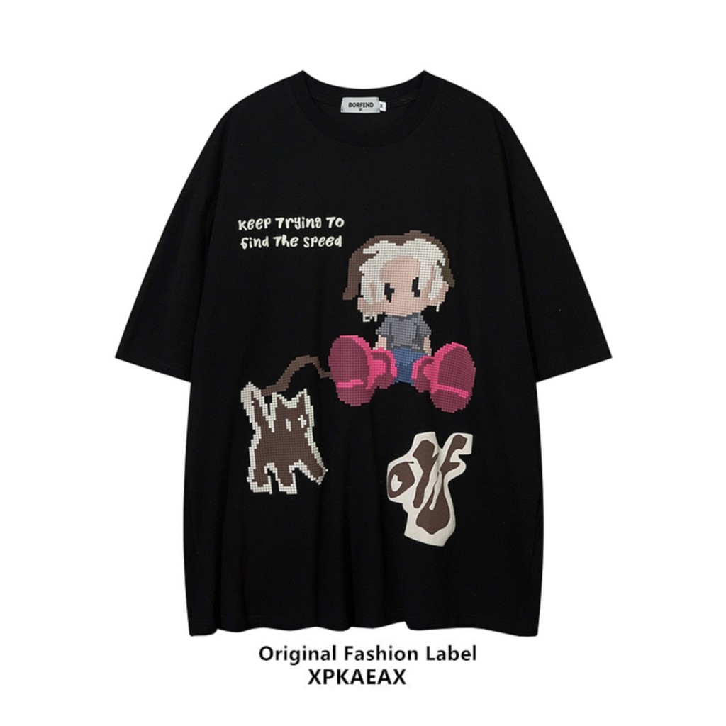 Original tide brand cute style American cartoon printed T-shirt men and ...