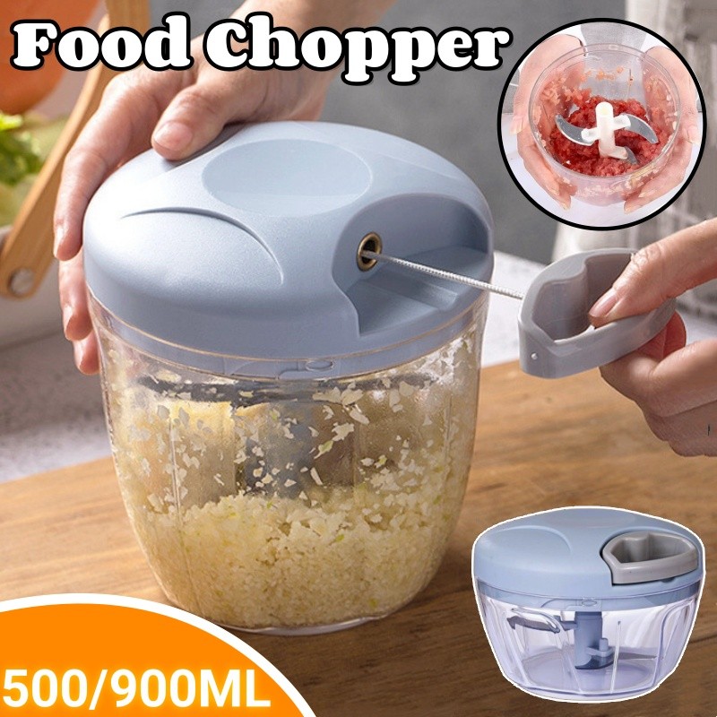 900ML Hand Food Chopper Portable Manual Fruit Garlic Crusher Vegetable ...