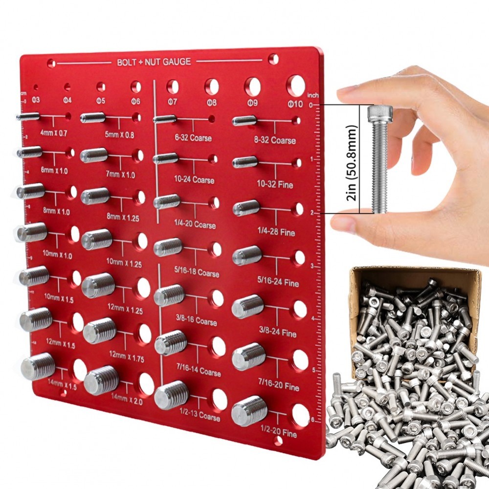 Portable Nut and Bolt Thread Identifier Gauge with Multiple Uses in ...