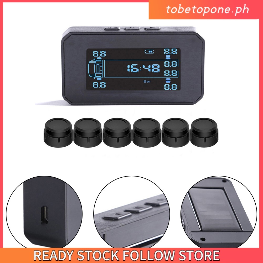tobetopone.ph ️ 8 Bar Portable Solar Power Tire Pressure Monitoring