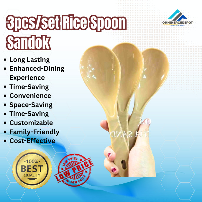MegaMartPlace 3pcs Kitchen Sandok Set – Durable Plastic Serving Spoons ...