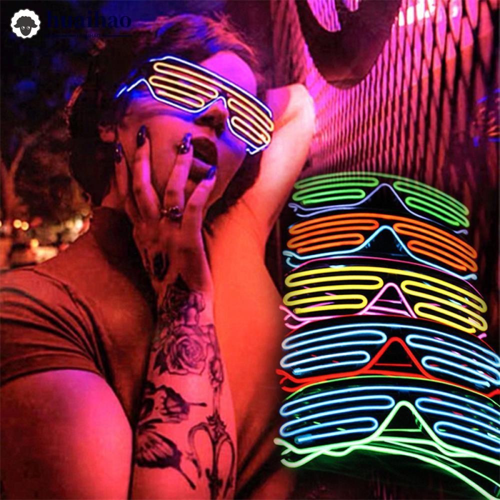 HUAIHAO LED Glasses Light Up Shades Flashing Luminous Rave Night ...
