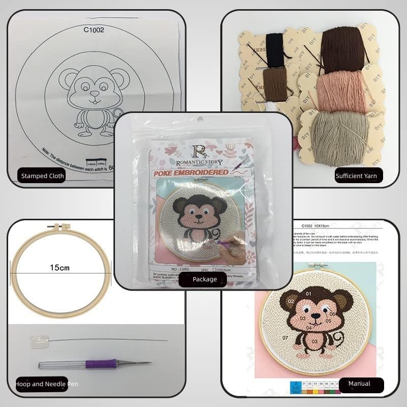 Easy Smaller Size DIY Craft Punch Needle Embroidery Kits Rug for ...