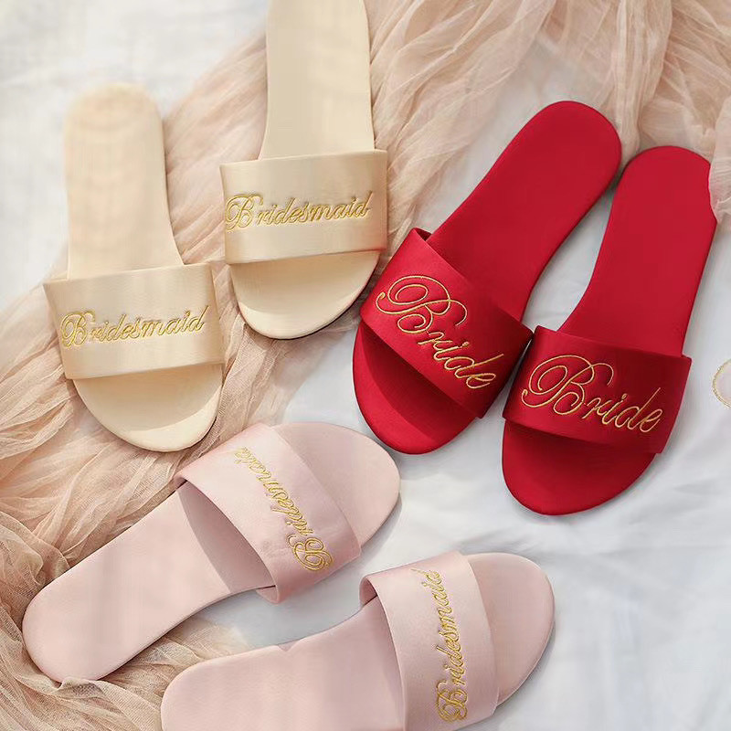 Bridal Simulation Silk Anti-Slip Slippers Premium Dressing Robe ...