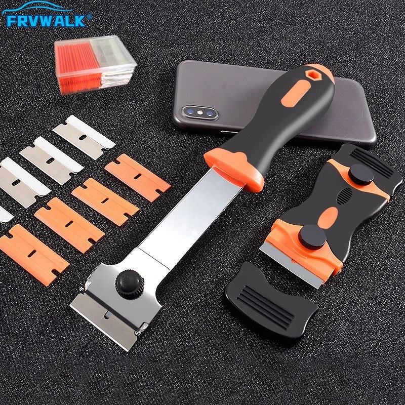 RQ+Razor Blade Tint Wrap Glue Squeegee Remover Cleaner Ceramic Glass ...
